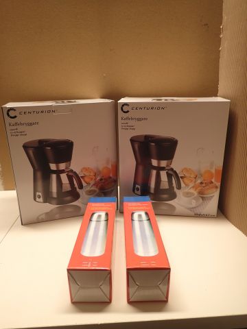 654835-1 2 coffee makers Centurion & 2 steel thermos