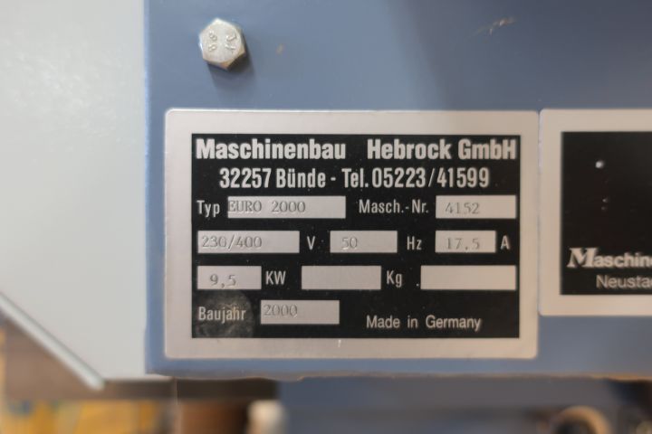 651393-15 Edge molding machine, Hebrock Euro 2000