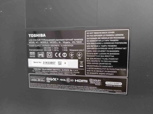 578127-5 40 "LCD TV Toshiba 40L7363D