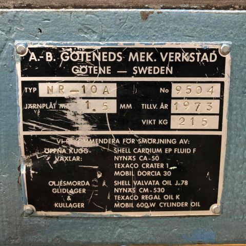 643077-3 Shearing machine Göteneds NR-10A