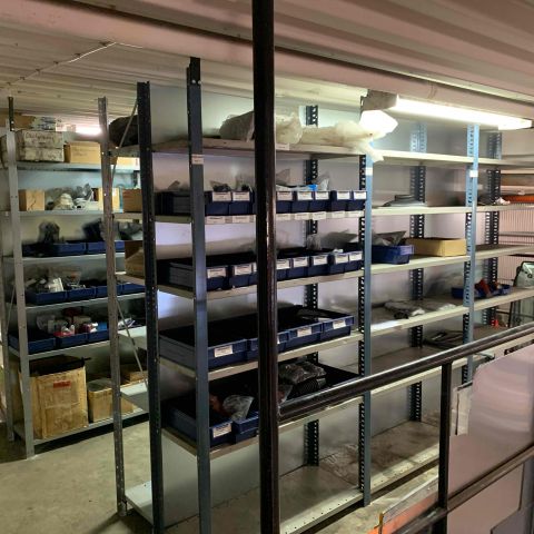 663304-2 Sheet shelves with spare parts for trucks, 14 sect