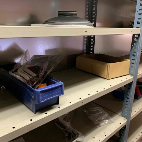 663304-4 Sheet shelves with spare parts for trucks, 14 sect
