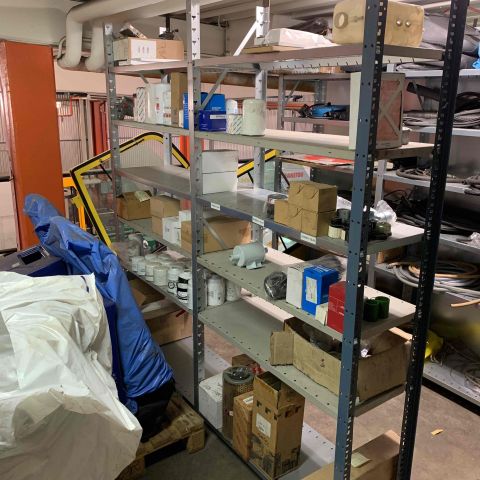 663304-27 Sheet shelves with spare parts for trucks, 14 sect