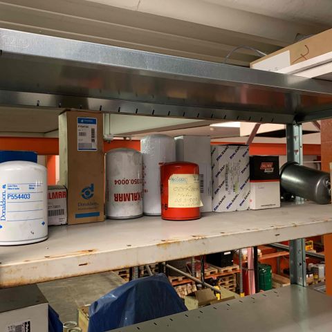 663304-28 Sheet shelves with spare parts for trucks, 14 sect