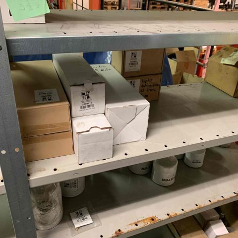 663304-29 Sheet shelves with spare parts for trucks, 14 sect