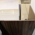 630152-8 Checkout counter with several parts in wood laminate