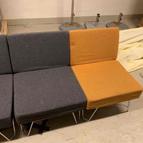 665610-5 Module sofa Qvarto, Design Börge Lindau Blue Station, 23 parts