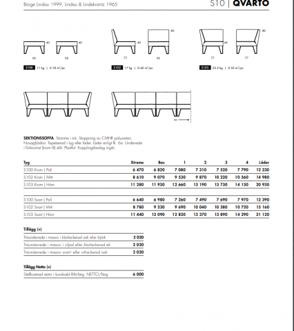665610-16 Module sofa Qvarto, Design Börge Lindau Blue Station, 23 parts