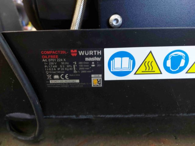 665803-8 Compressor Würth 10Bar, 20L -2018