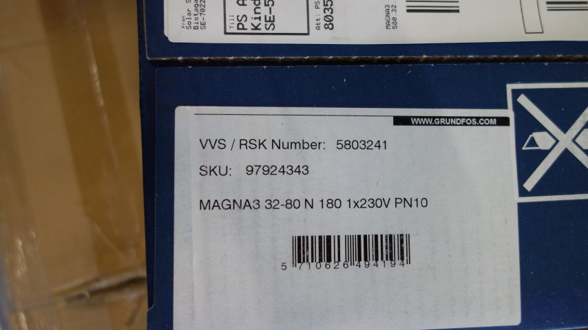 669723-3 Tap water pump Grundfos Magna3 32-80 N 180