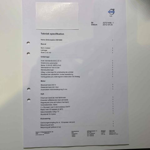 656181-74 Wheeled excavator Volvo EW 160D -12