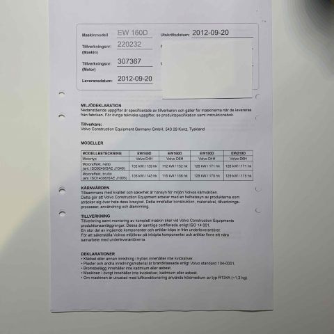 656181-79 Wheeled excavator Volvo EW 160D -12
