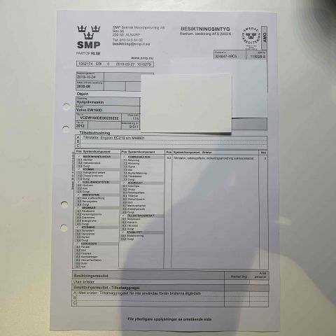 656181-82 Wheeled excavator Volvo EW 160D -12