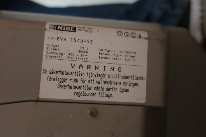 651490-5 Hot water heater, NIBE Eminent CU