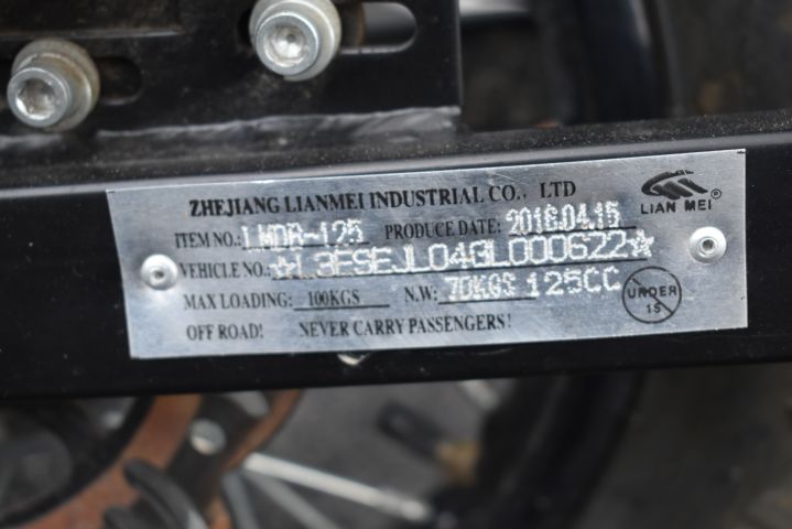 570716-20 Dirtbike från Zhejiang Lianmei - LMDB 125, 125cc, 2016