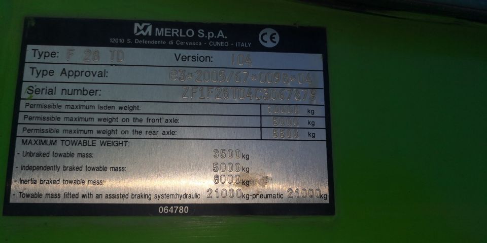 674352-15 Telescopic handlers Merlo F 28 TD with basket & forks (3880h) - 2013