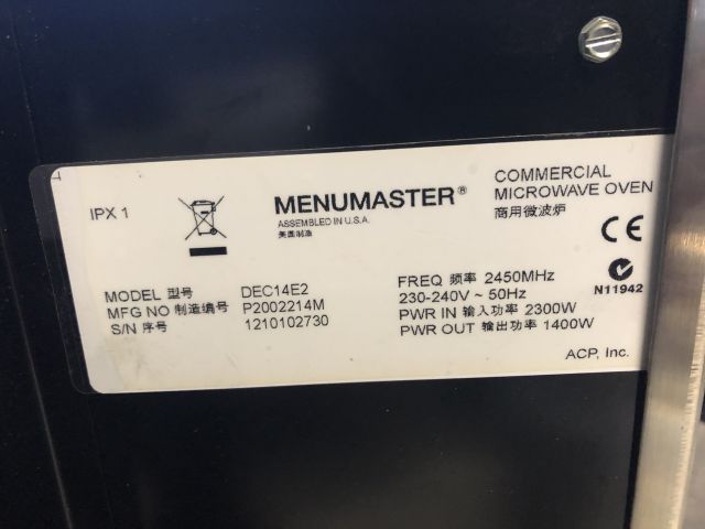 479847-4 Microwave Menumaster DEC14E2, 1400W