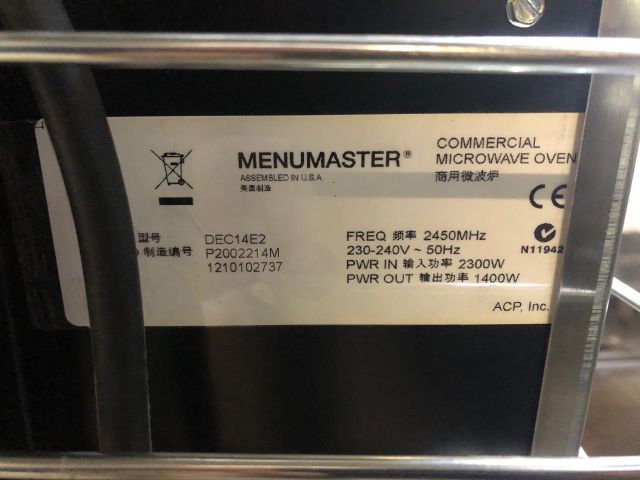 479875-4 Microwave Menumaster DEC14E2, 1400W