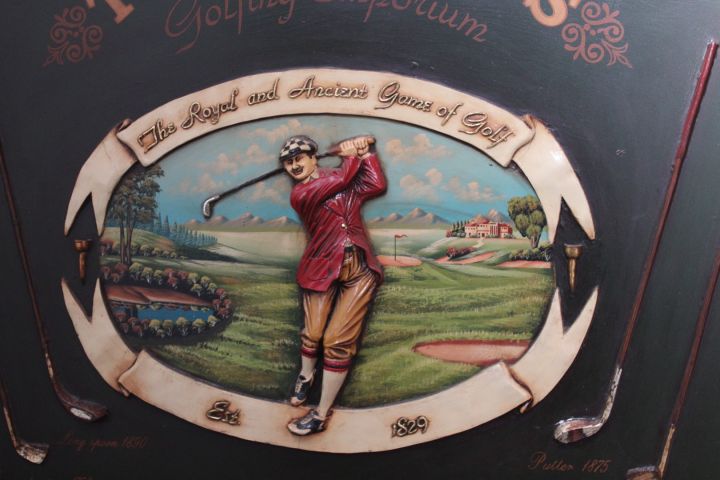 666464-3 Wooden board Golf motif (180 x 126 cm)