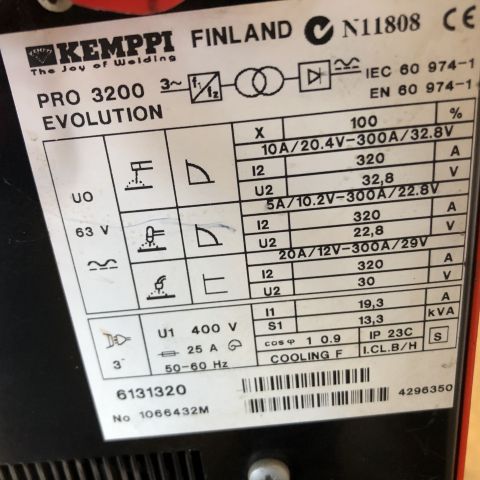 673850-8 Mig welding machine Kemppi Pro 3200 Evolution