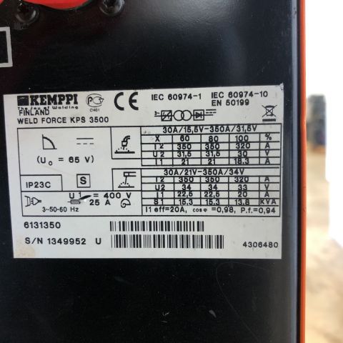 673853-9 Mig welding machine Kemppi WeldForce KPS 3500