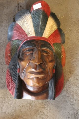674643-1 Indian head in wood