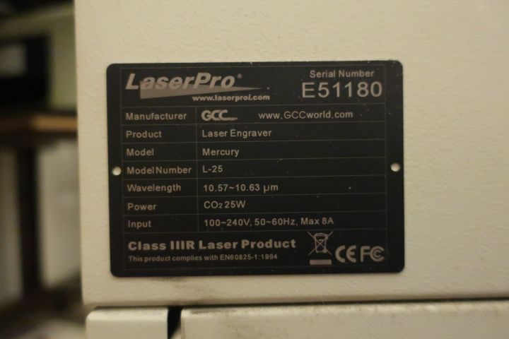 651610-7 Laser engraving machine, GCC Mercury L25 Laser Pro