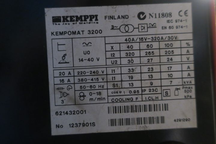 640628-7 Mig welding machine Kemppi Kempomat 3200
