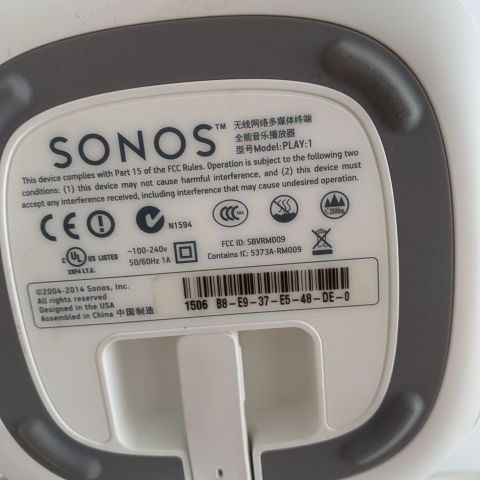 524437-5 Sonos speaker 2 pieces PLAY: 1
