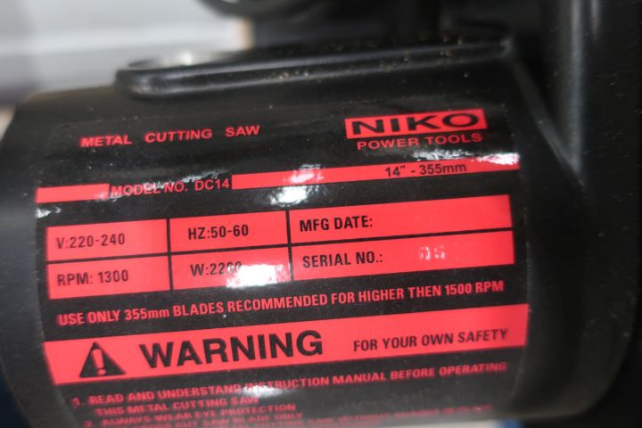 651964-10 Cutting saw for metal on table, Niko Power Tools