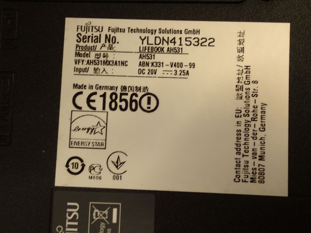 519585-14 Fujitsu Lifebook A Series Laptop