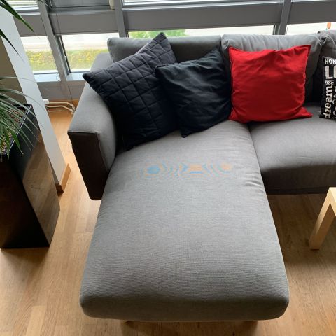 676201-5 Corner sofa with chaise longue, table and seat puff