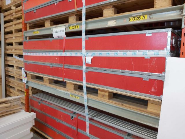 600259-14 Octanorm equipment for booth construction at trade fairs.