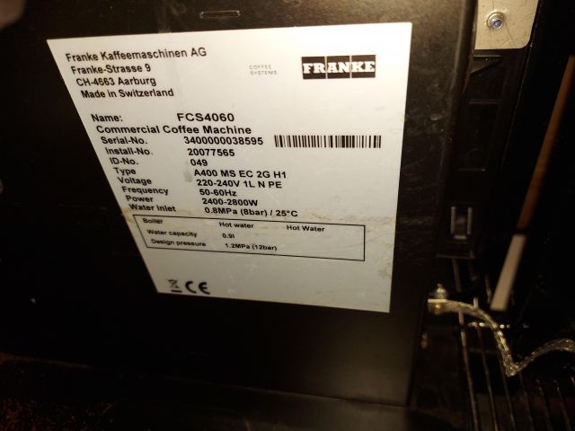 605859-8 Coffee maker Franke A400 / FCS4060