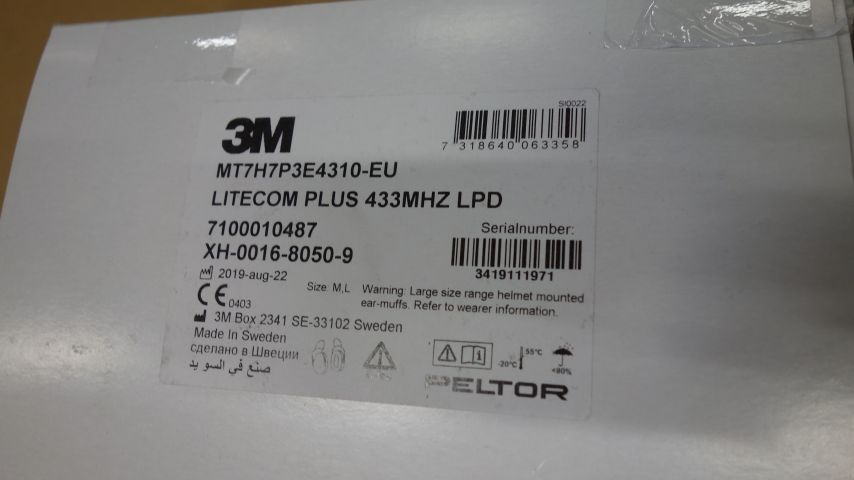 692467-3 Hearing protection 3M Peltor LiteCom Plus with helmet mount