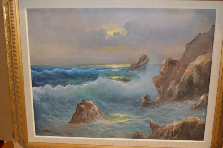 692274-2 Oil painting sea motif