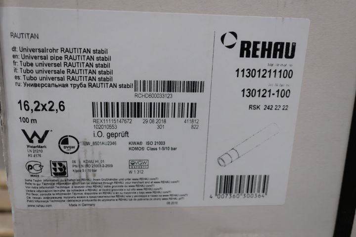 695992-2 Combination Rehau Rautitan 16.2x2.6 100m