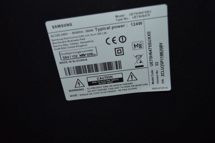 658729-5 75 inch Samsung TV