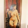 669635-1 Oil painting osign. naked woman, 73x140