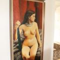 669635-2 Oil painting osign. naked woman, 73x140