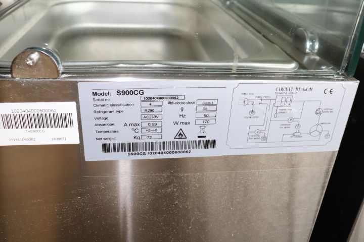 669652-7 Saladette Glass stopper 2 doors | Adexa S900CG