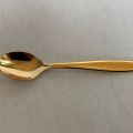 632933-2 Four coffee spoons 23 carat gold plated