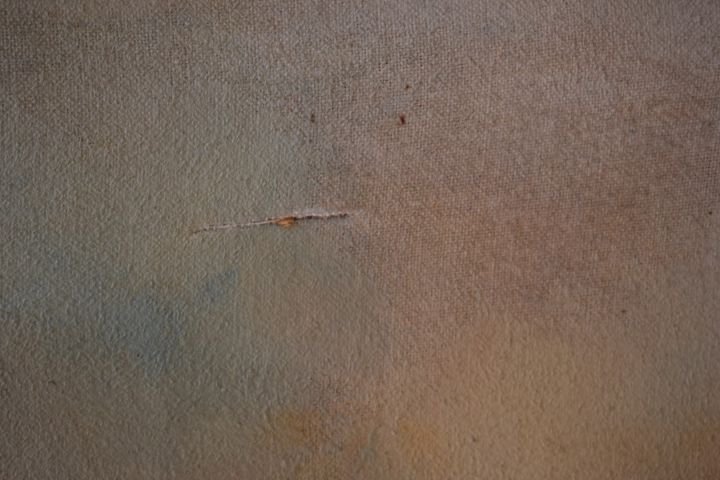 632959-3 Oil painting on canvas, Arthur Larsen 1952 "Takke i Fjelle"