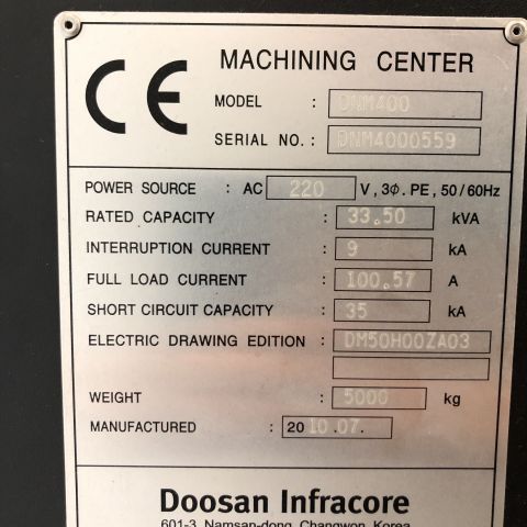 697084-12 VMC Doosan DNM 400
