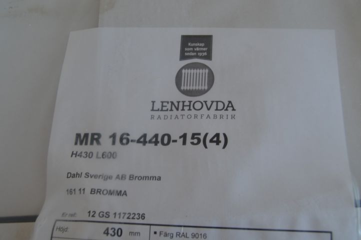 658813-2 Lenhovda radiator "new"