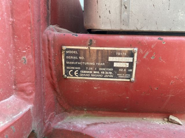 661314-40 Take Job Excavator TB175W from 2005