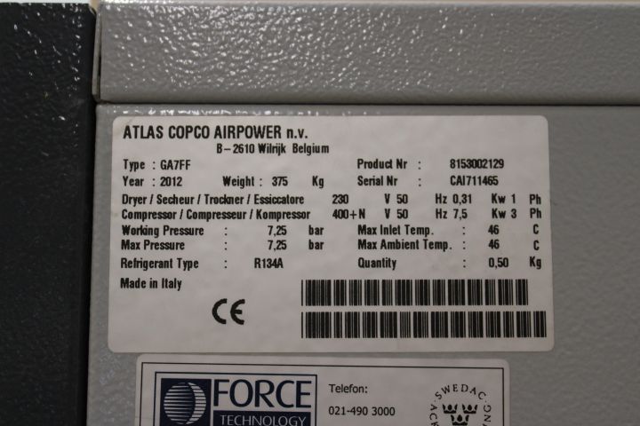 704176-9 Screw compressor - Atlas Copco GA7FF