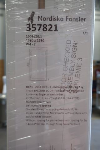 706568-7 Exterior window door Norrland wood 2-glass VH 1080x1980 mm