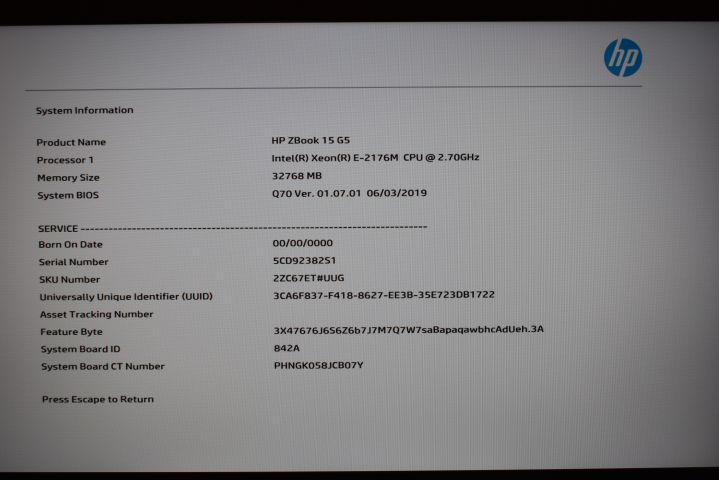 707520-15 HP ZBook 15 G5
