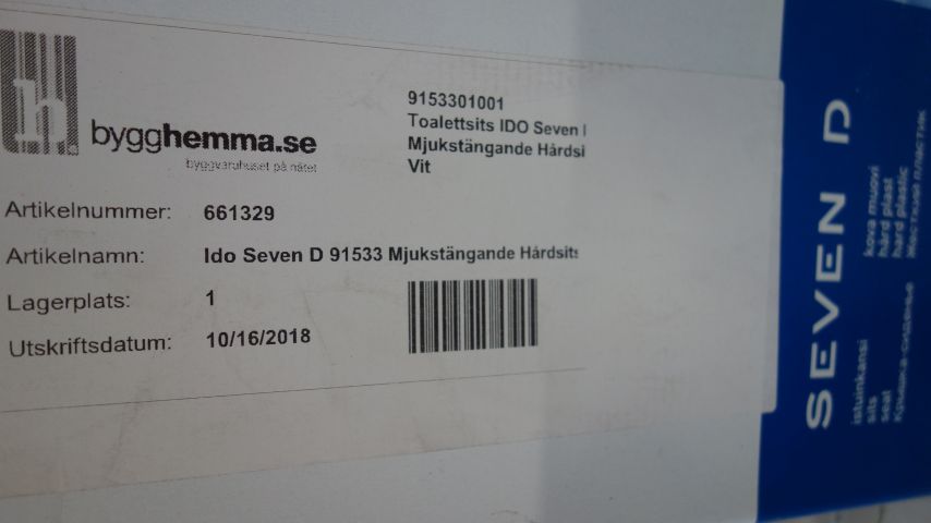 707937-2 Toalettsits IDO Seven D 91533 Mjukstängande Hårdsits